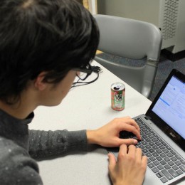 SAIL High School junior Ram Moore is the lead programmer for the OctoPiRates. Credit: Lynn Hatter/WFSU.