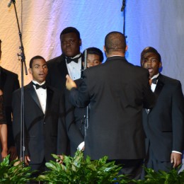 The Fisk Jubilee Singers performs at the university's 150th gala in April 2016.
Credit: Raymond Wade/Fisk University.